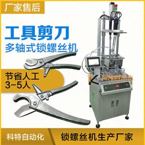 五金工具剪刀多迪式自動(dòng)螺絲機(jī)，壓鉚剪刀螺母設(shè)置案例